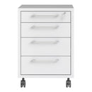 Prima 4 Drawers White Pedestal Cabinet by Lavishway | Desk Pedestals-34589