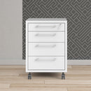 Prima 4 Drawers White Pedestal Cabinet by Lavishway | Desk Pedestals-34586