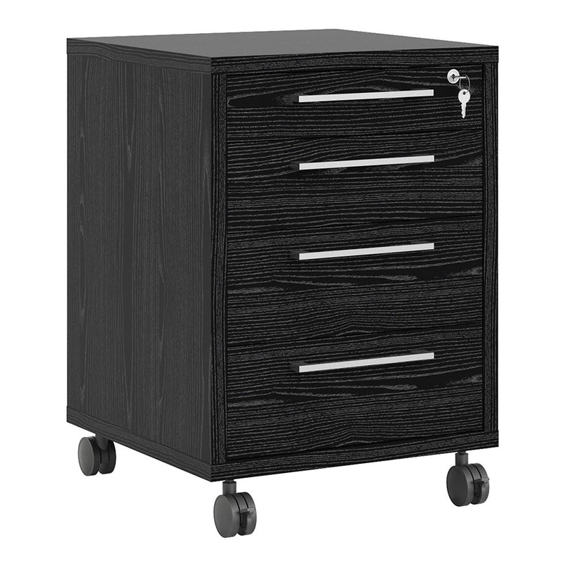 Prima Black Woodgrain Pedestal Cabinet by Lavishway | Filing Cabinets-34577