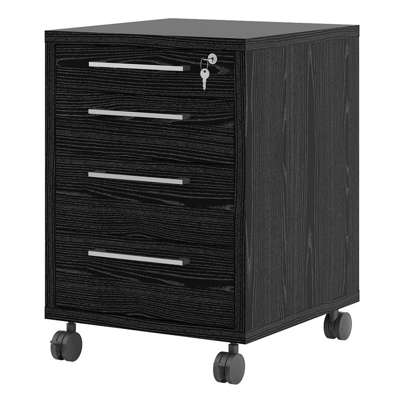 Prima Black Woodgrain Pedestal Cabinet by Lavishway | Filing Cabinets-34579