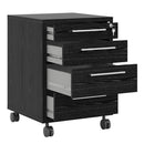 Prima Black Woodgrain Pedestal Cabinet by Lavishway | Filing Cabinets-34576