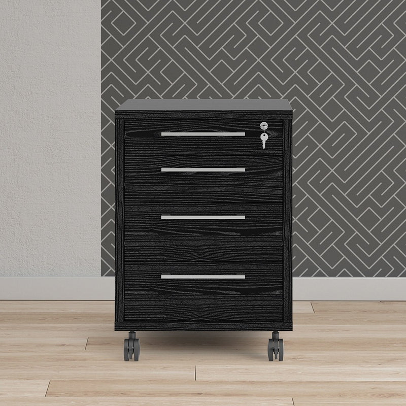 Prima Black Woodgrain Pedestal Cabinet by Lavishway | Filing Cabinets-34575