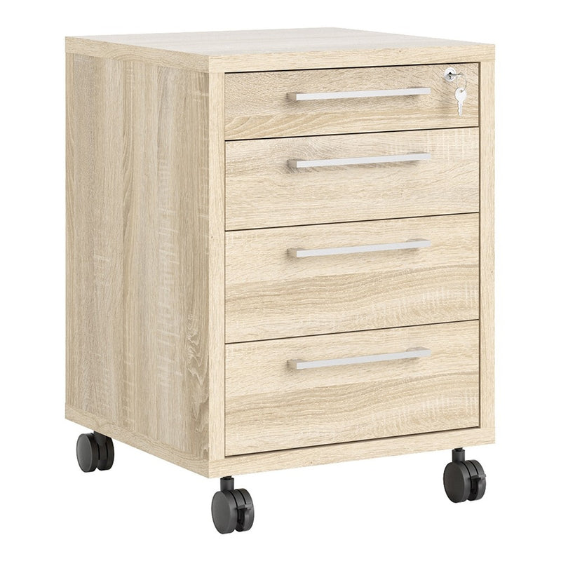 Prima Oak Finish Pedestal Cabinet by Lavishway | Desk Pedestals-34566