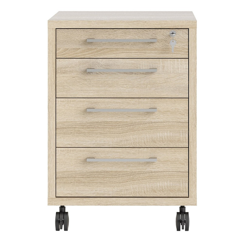 Prima Oak Finish Pedestal Cabinet by Lavishway | Desk Pedestals-34569