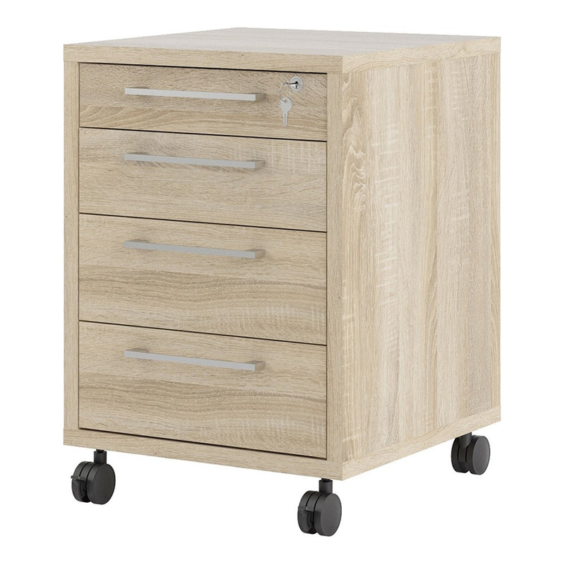 Prima Oak Finish Pedestal Cabinet by Lavishway | Desk Pedestals-34568