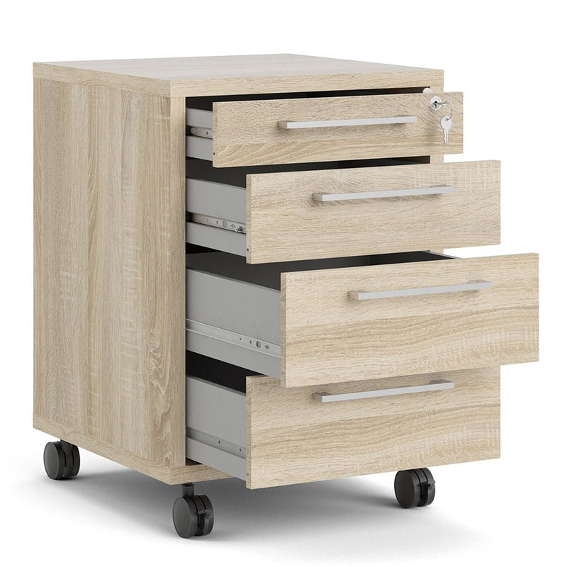 Prima Oak Finish Pedestal Cabinet by Lavishway | Desk Pedestals-34567