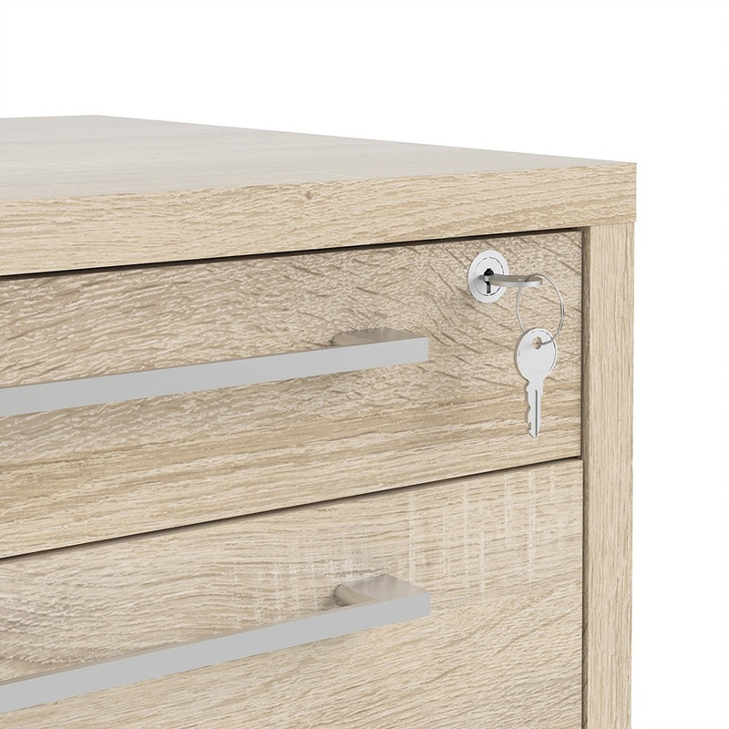Prima Oak Finish Pedestal Cabinet by Lavishway | Desk Pedestals-34572