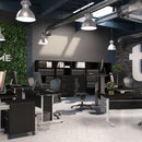 Prima Black Woodgrain Desk With White Legs by Lavishway | -28815