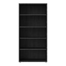 Prima Woodgrain 4 Shelves Black Bookcase by Lavishway | Book Shelves and Cabinets-34608