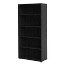 Prima Woodgrain 4 Shelves Black Bookcase by Lavishway | Book Shelves and Cabinets-34609