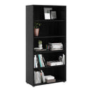 Prima Woodgrain 4 Shelves Black Bookcase by Lavishway | Book Shelves and Cabinets-34607