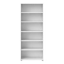 Prima 5 Shelves White Bookcase by Lavishway | Book Shelves and Cabinets-34656