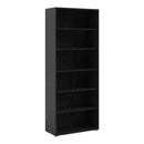 Prima Woodgrain 5 Shelves Black Bookcase by Lavishway | Book Shelves and Cabinets-34599