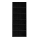 Prima Woodgrain 5 Shelves Black Bookcase by Lavishway | Book Shelves and Cabinets-34598