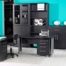 Prima Woodgrain 5 Shelves Black Bookcase by Lavishway | Book Shelves and Cabinets-34603