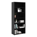 Prima Woodgrain 5 Shelves Black Bookcase by Lavishway | Book Shelves and Cabinets-34596