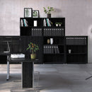 Prima Woodgrain 2 Shelves Black Bookcase by Lavishway | Book Shelves and Cabinets-34626