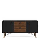 Ry Matt Black and Walnut 2 Door Sideboard by Lavishway | Sideboards-41214