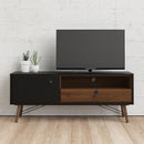 Ry Matt Black and Walnut TV Unit by Lavishway | TV Units Cabinets-41238