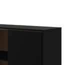 Ry Matt Black and Walnut Display Cabinet by Lavishway | Display Cabinets-41275