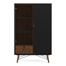 Ry Matt Black and Walnut Display Cabinet by Lavishway | Display Cabinets-41271