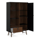 Ry Matt Black and Walnut Display Cabinet by Lavishway | Display Cabinets-41272