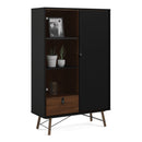 Ry Matt Black and Walnut Display Cabinet by Lavishway | Display Cabinets-41274