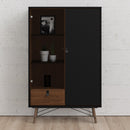 Ry Matt Black and Walnut Display Cabinet by Lavishway | Display Cabinets-41270