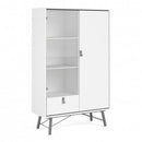 Ry Matt White 1 Door 1 Drawer Display Cabinet by Lavishway | Display Cabinets-41291