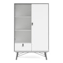 Ry Matt White 1 Door 1 Drawer Display Cabinet by Lavishway | Display Cabinets-41292