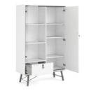 Ry Matt White 1 Door 1 Drawer Display Cabinet by Lavishway | Display Cabinets-41290