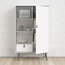 Ry Matt White 1 Door 1 Drawer Display Cabinet by Lavishway | Display Cabinets-41289