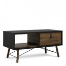 Ry Matt Black and Walnut Coffee Table by Lavishway | Coffee Tables-41305