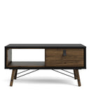 Ry Matt Black and Walnut Coffee Table by Lavishway | Coffee Tables-41306