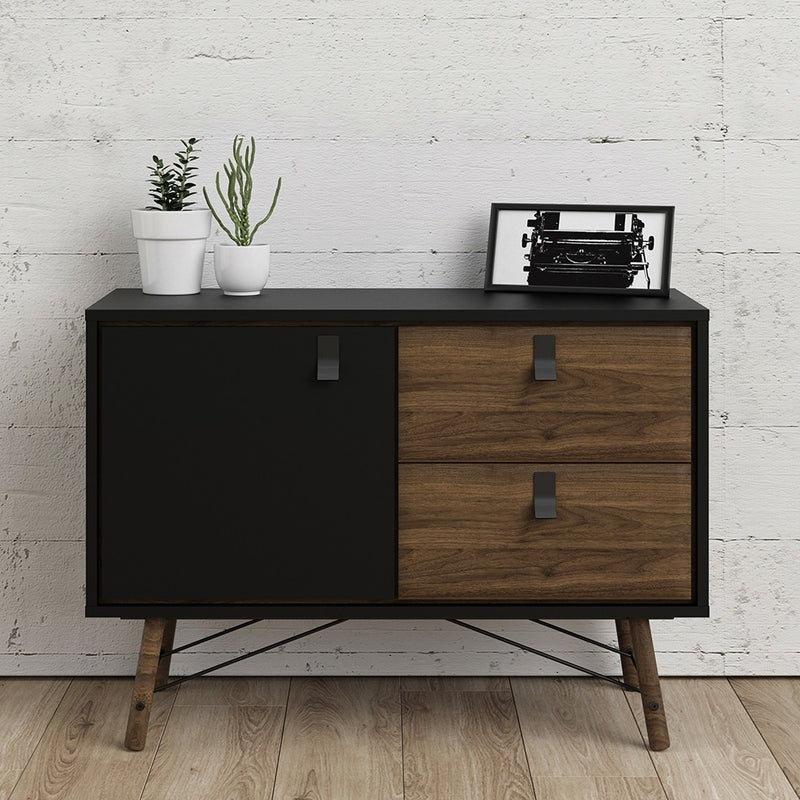 Ry Matt Black and Walnut Sideboard by Lavishway | Sideboards-41329