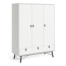 Ry 2 Doors and 3 Drawers Matt White Wardrobe by Lavishway | Wardrobe-34704