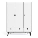 Ry 2 Doors and 3 Drawers Matt White Wardrobe by Lavishway | Wardrobe-34705