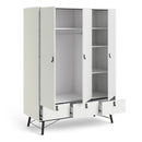 Ry 2 Doors and 3 Drawers Matt White Wardrobe by Lavishway | Wardrobe-34708