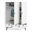 Ry 2 Doors and 3 Drawers Matt White Wardrobe by Lavishway | Wardrobe-34703
