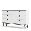 Ry Wide Double Matt White 6 Drawer Chest by Lavishway | Chest Of Drawers-34388