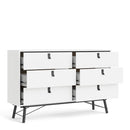 Ry Wide Double Matt White 6 Drawer Chest by Lavishway | Chest Of Drawers-34386
