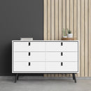 Ry Wide Double Matt White 6 Drawer Chest by Lavishway | Chest Of Drawers-34384