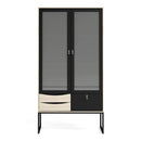 Stubbe Oak & Black Display Cabinet by Lavishway | Display Cabinet-41354