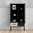 Stubbe Oak & Black Display Cabinet by Lavishway | Display Cabinet-41352
