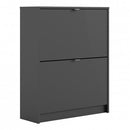 Shoes Matt Black 2 Tilting Doors Shoe Cabinet by Lavishway | Shoe Cabinets-34808
