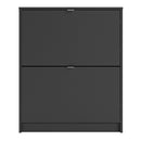 Shoes Matt Black 2 Tilting Doors Shoe Cabinet by Lavishway | Shoe Cabinets-34809