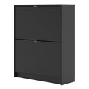 Shoes Matt Black 2 Tilting Doors Shoe Cabinet by Lavishway | Shoe Cabinets-34810