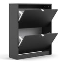 Shoes Matt Black 2 Tilting Doors Shoe Cabinet by Lavishway | Shoe Cabinets-34807