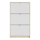 Shoes Oak Wood Shoe Cabinet 3 Tilting Doors by Lavishway | Shoe Cabinets-34797