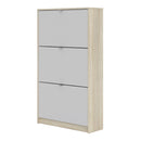 Shoes Oak Wood Shoe Cabinet 3 Tilting Doors by Lavishway | Shoe Cabinets-34798